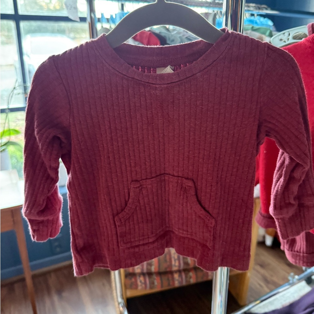 Cozy Red Kids Long Sleeve Top